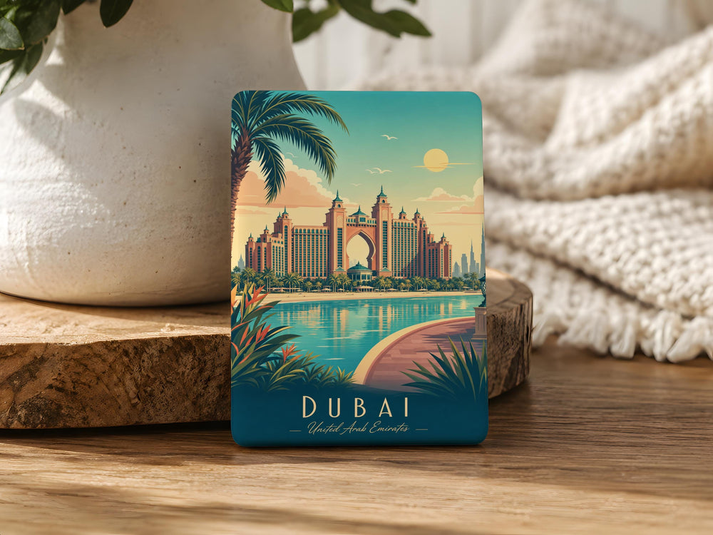 Atlantis Palm Fridge Magnet, Atlantis Island Palm Tree Souvenir Magnet, Ocean Paradise Travel Gift Magnet