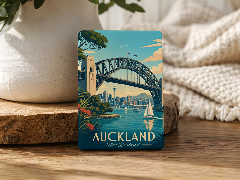 Auckland Harbour Bridge Fridge Magnet, New Zealand Landmark Souvenir Magnet, Auckland Travel Gift, City Scenic Magnet