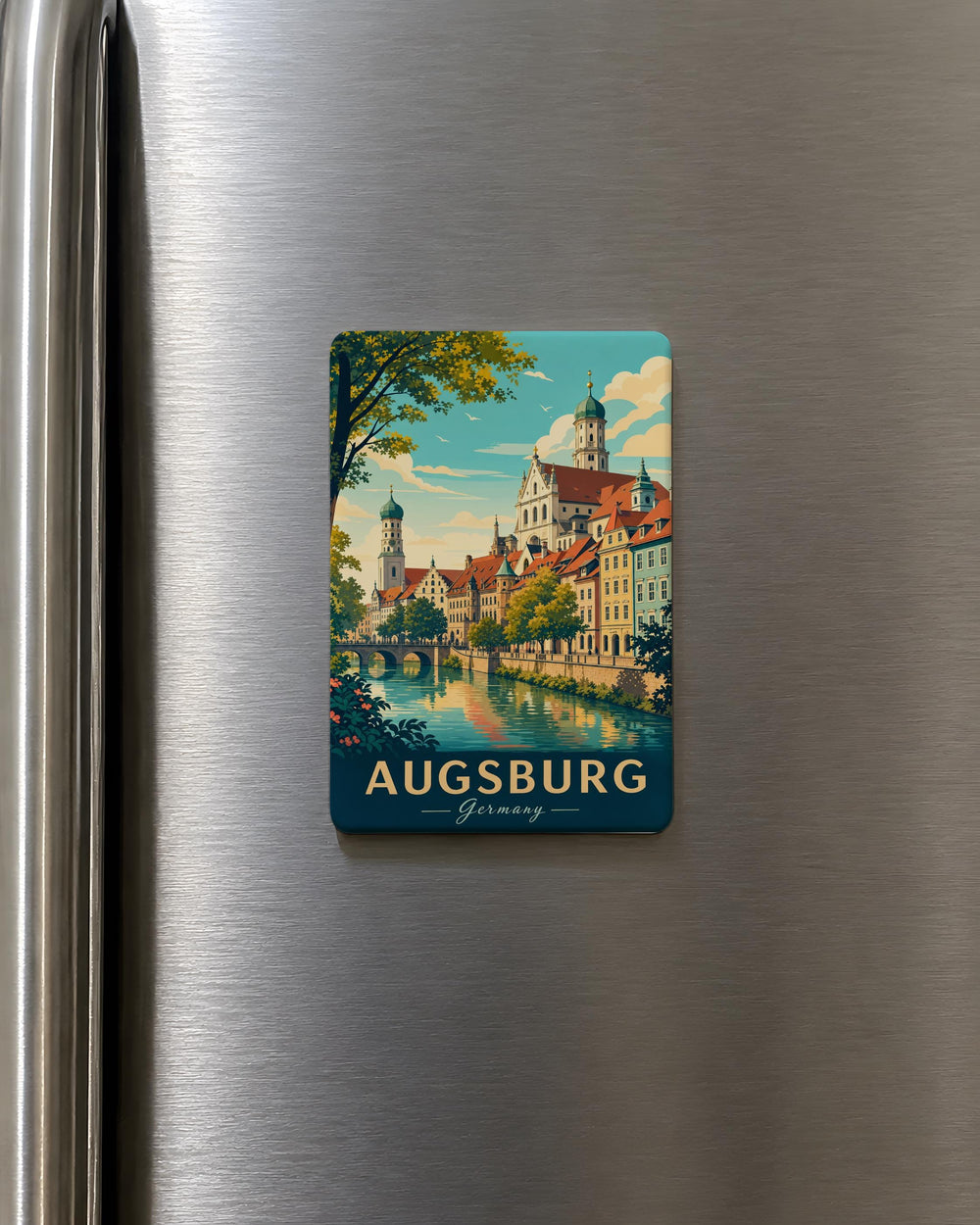 Augsburg Germany Fridge Magnet, Augsburg Souvenir Magnet, German City Travel Keepsake, Bavaria Landmark Refrigerator Magnet