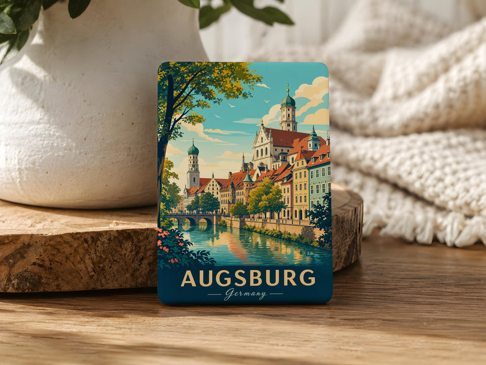 Augsburg Germany Fridge Magnet, Augsburg Souvenir Magnet, German City Travel Keepsake, Bavaria Landmark Refrigerator Magnet