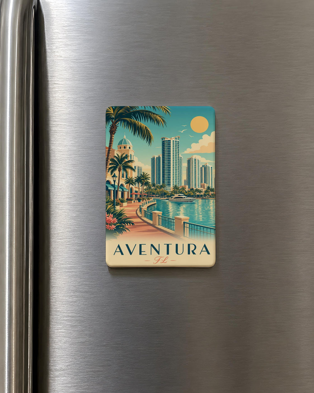 Aventura Florida Fridge Magnet, Aventura FL Souvenir Magnet, Miami-Dade Travel Gift, Florida City Keepsake Magnet