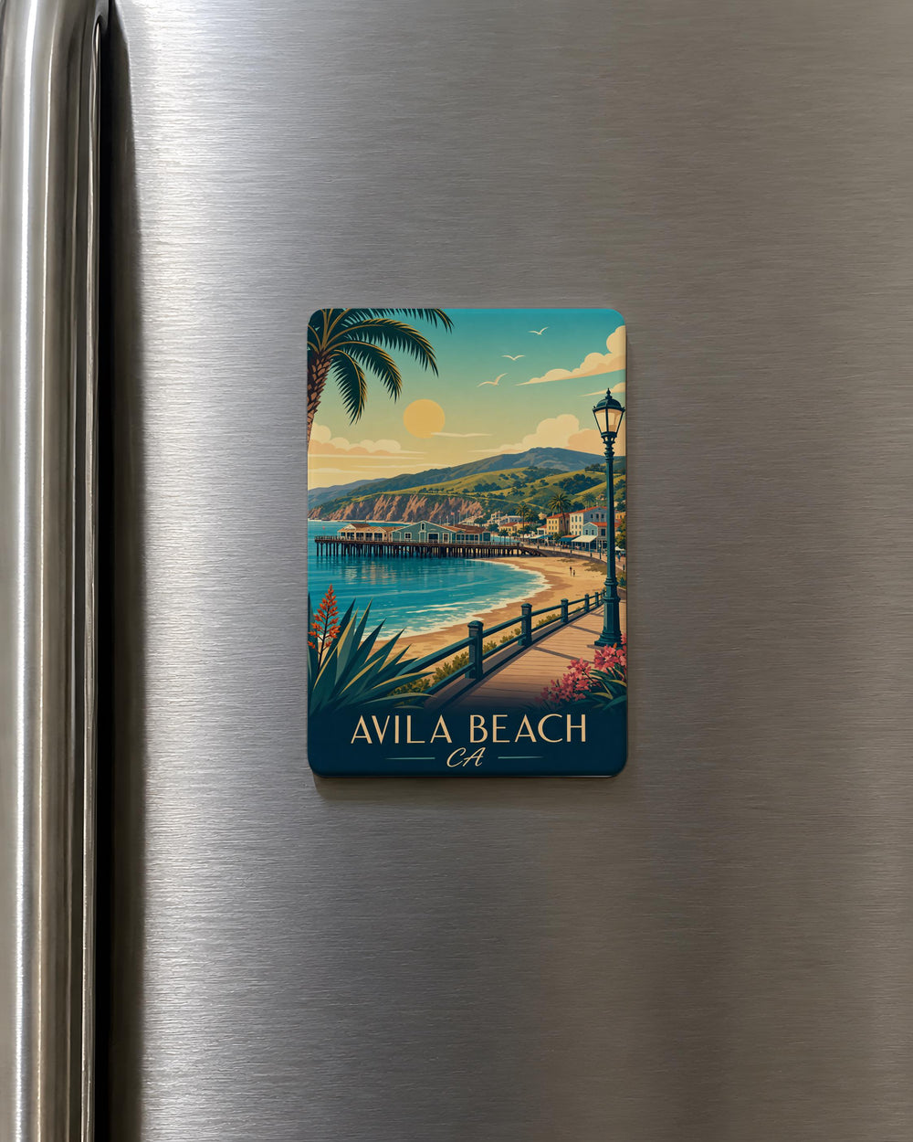 Avila Beach CA Fridge Magnet, California Coast Souvenir Magnet, Avila Beach Vacation Travel Gift, Central Coast Keepsake Magnet