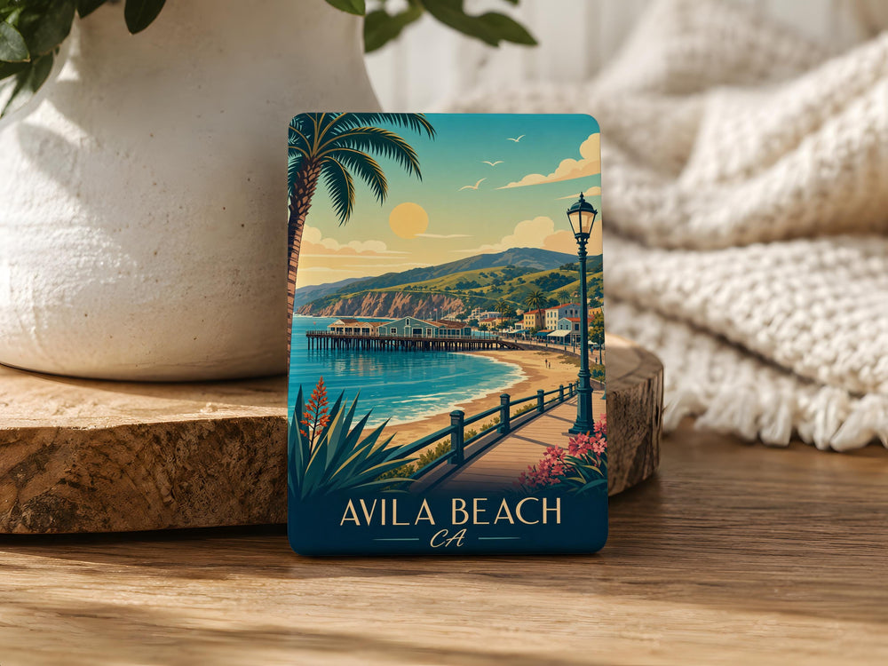 Avila Beach CA Fridge Magnet, California Coast Souvenir Magnet, Avila Beach Vacation Travel Gift, Central Coast Keepsake Magnet
