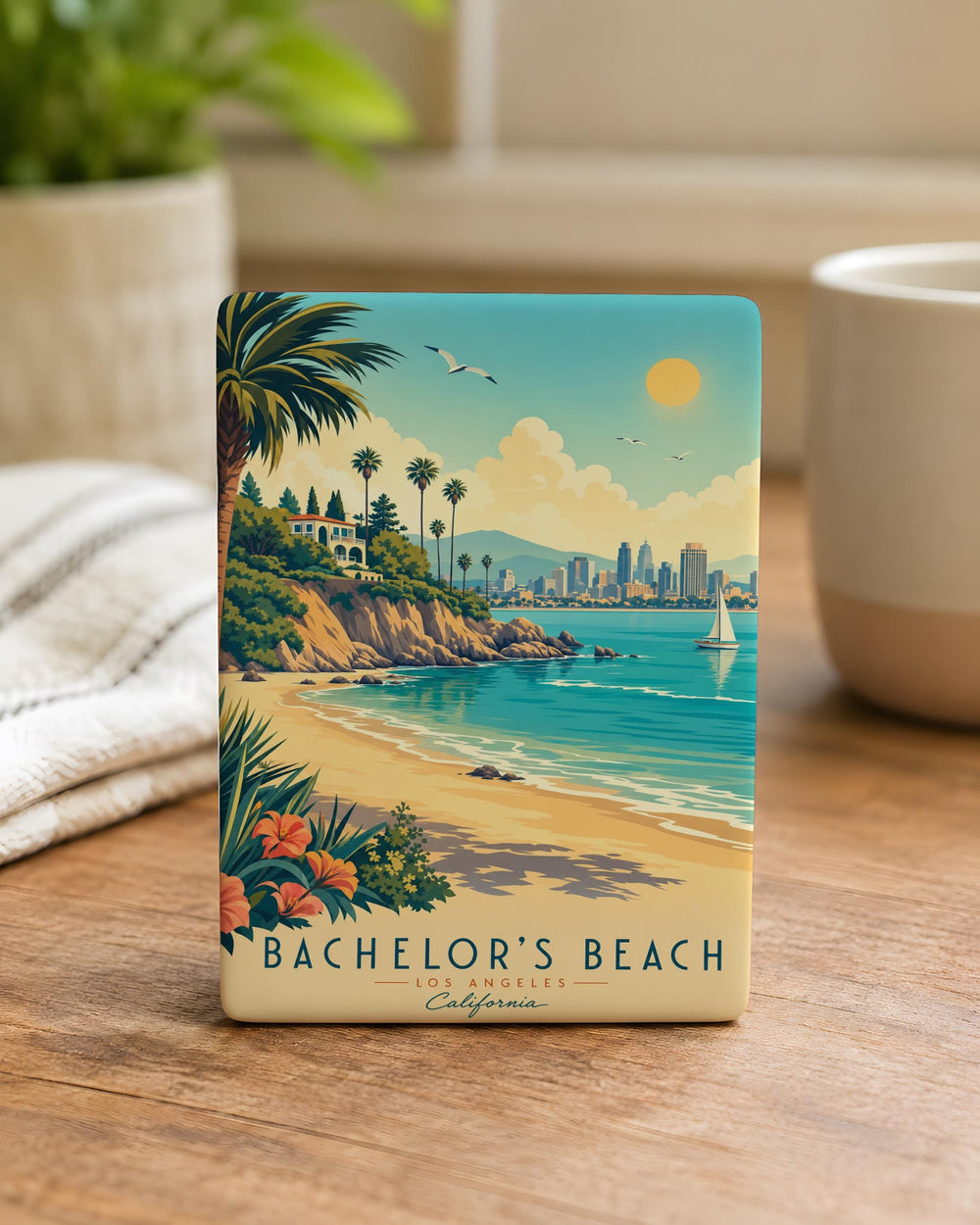 Bachelors Beach Fridge Magnet, Coastal Beach Scene Souvenir Magnet, Seaside Vacation Keepsake, Beach Lover Gift