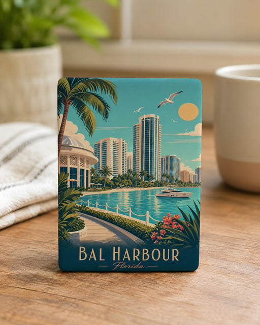 Bal Harbour Florida Fridge Magnet, Bal Harbour FL Souvenir Magnet, Florida Travel Gift, Coastal Town Keepsake Magnet