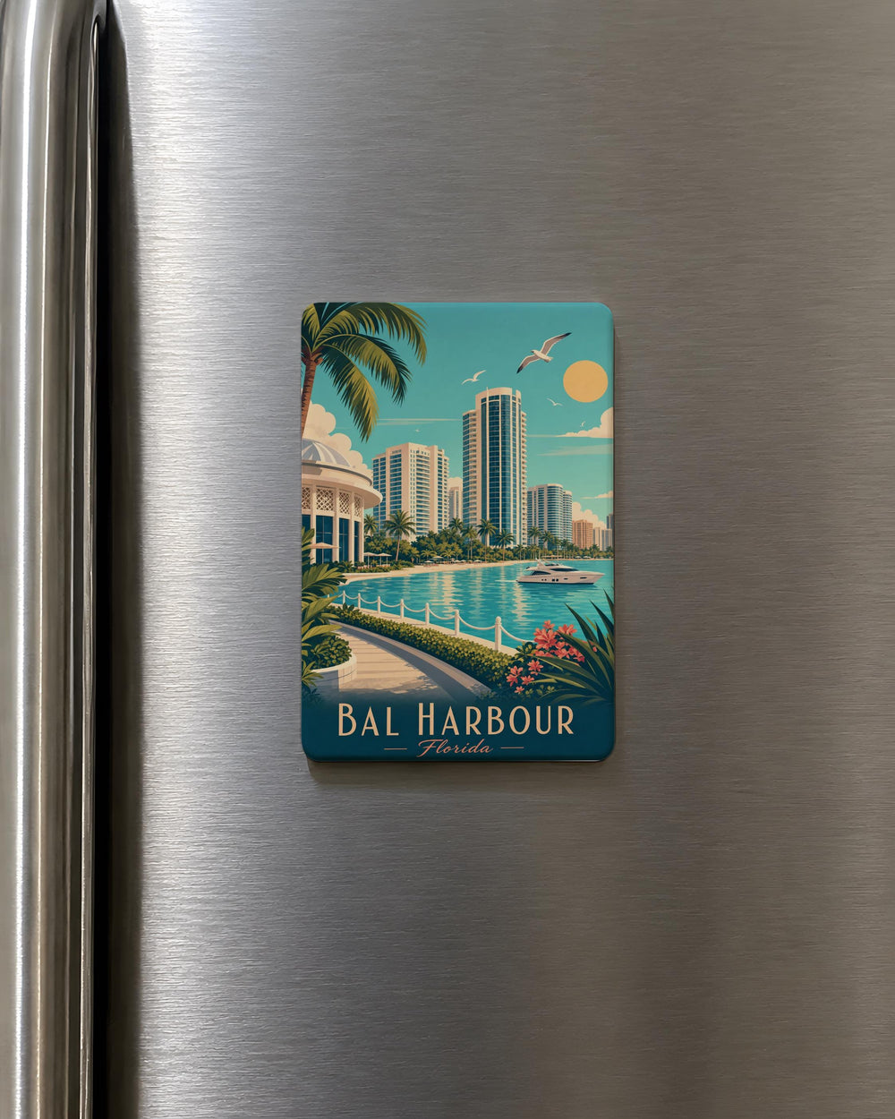 Bal Harbour Florida Fridge Magnet, Bal Harbour FL Souvenir Magnet, Florida Travel Gift, Coastal Town Keepsake Magnet