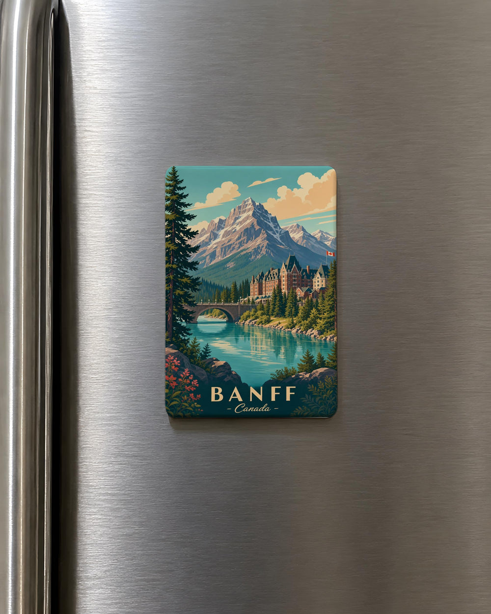 Banff Canada Fridge Magnet, Banff National Park Souvenir Magnet, Canadian Rockies Travel Keepsake Magnet