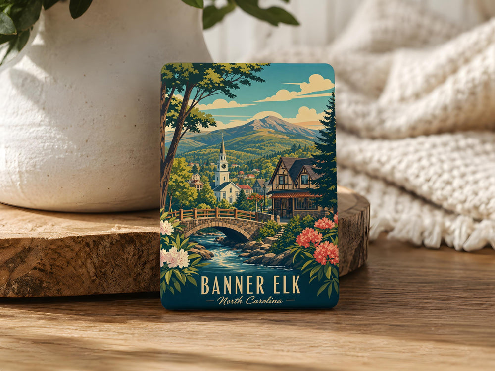 Banner Elk North Carolina Fridge Magnet, Blue Ridge Mountains NC Souvenir Magnet, Banner Elk Town Travel Keepsake Magnet