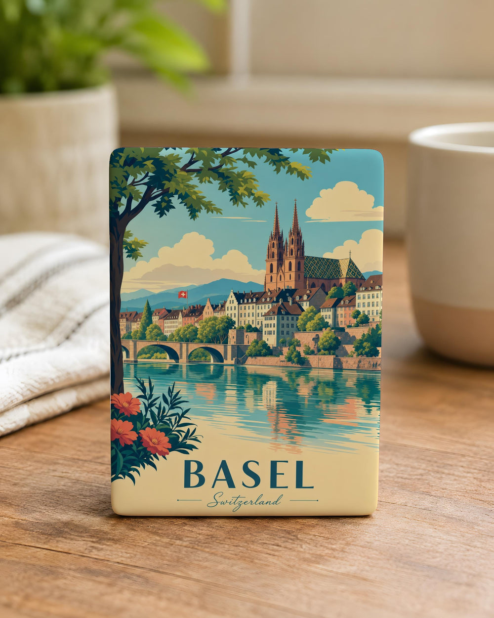 Basel Switzerland Fridge Magnet, Basel City Souvenir Magnet, Switzerland Travel Keepsake, Basel Landmark Refrigerator Magnet