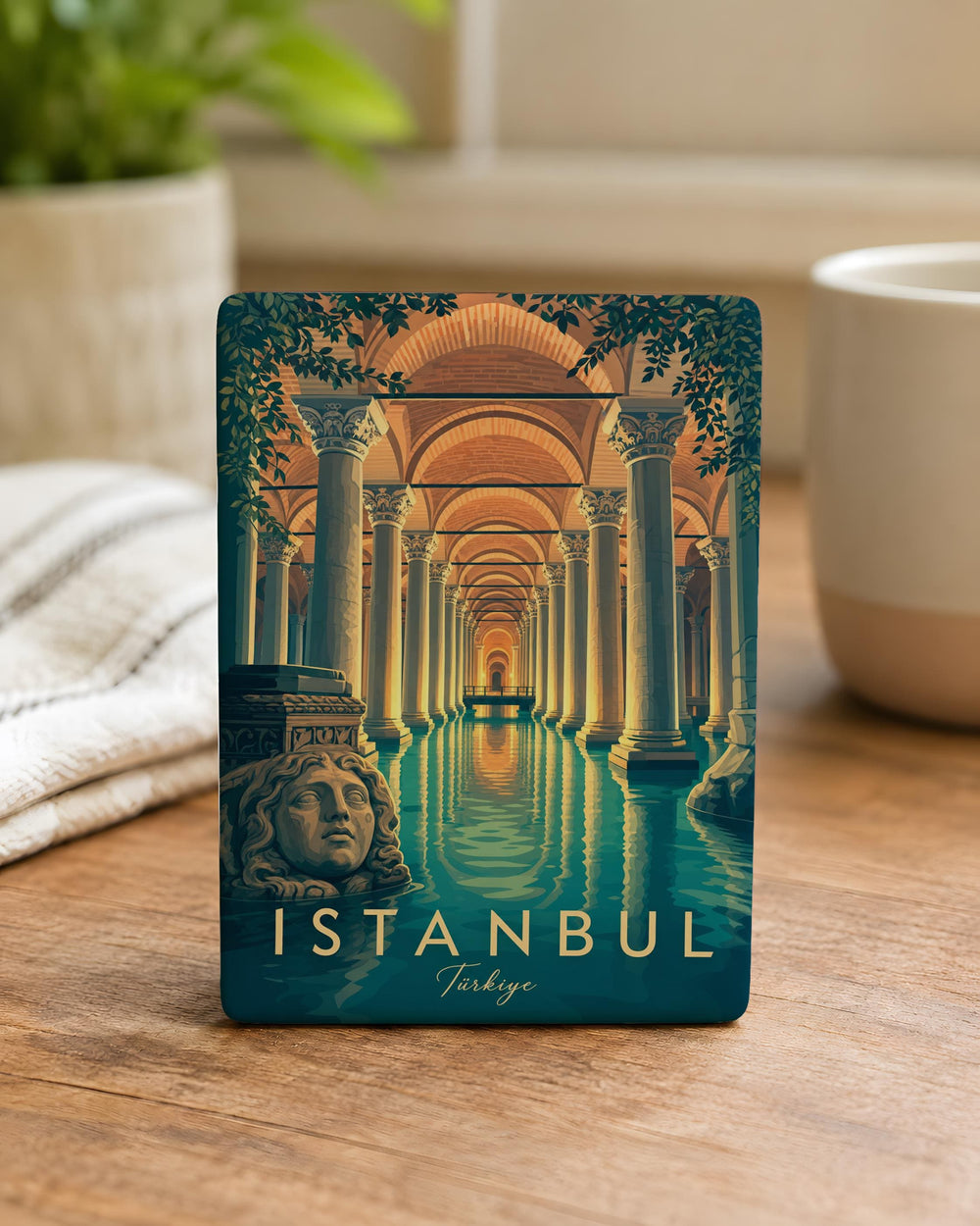 Basilica Cistern Fridge Magnet, Istanbul Underground Cistern Landmark Souvenir Magnet, Turkish Travel Gift Kitchen Decor