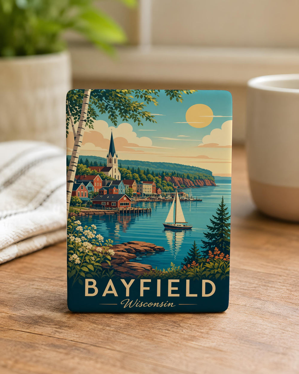Bayfield Wisconsin Fridge Magnet, Bayfield WI Souvenir Magnet, Lake Superior Travel Keepsake, Wisconsin Northwoods Gift