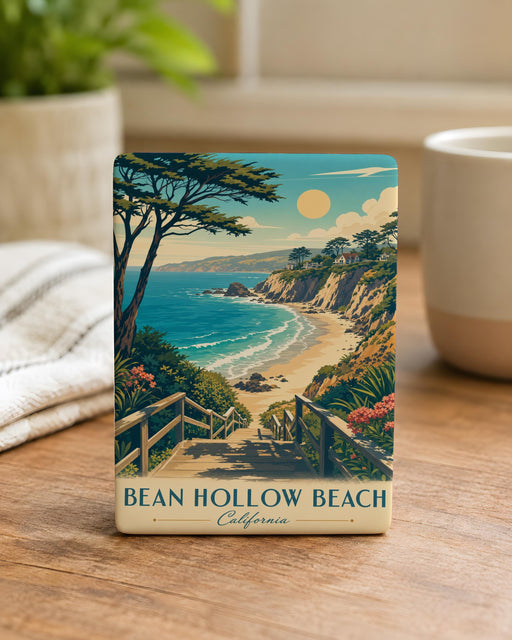Bean Hollow Beach Fridge Magnet, California Coast Ocean Cliffside Seascape Souvenir Magnet, Beach Lover Gift