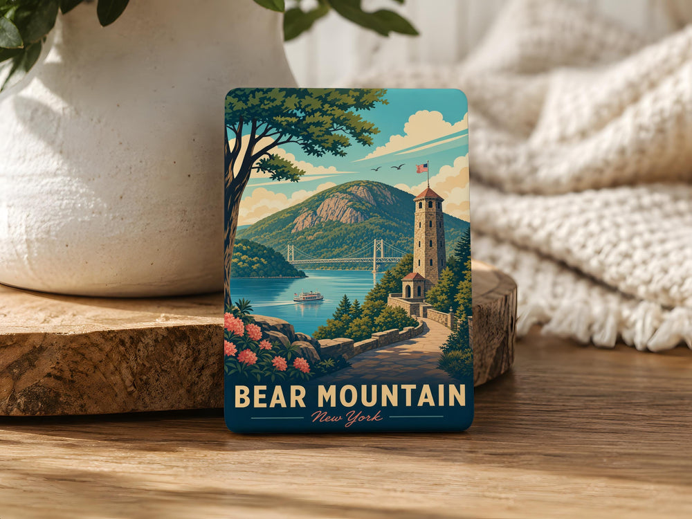 Bear Mountain NY Fridge Magnet, Bear Mountain State Park Souvenir, New York Travel Keepsake Magnet, Hudson Valley Gift