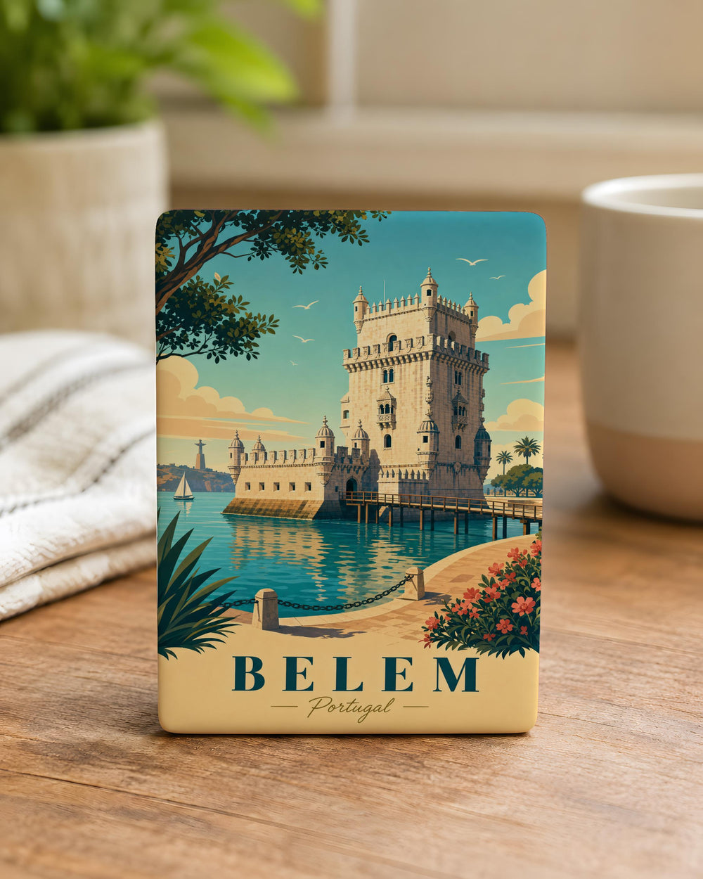 Belem Tower Fridge Magnet, Lisbon Portugal Landmark Souvenir Magnet, Travel Gift, Portuguese Architecture Keepsake Magnet