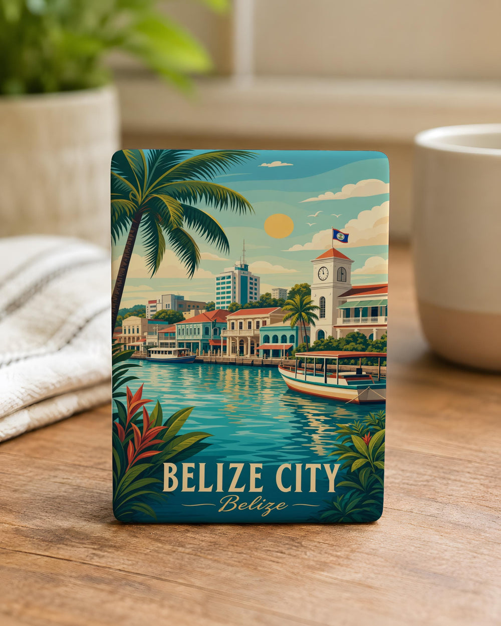 Belize City Belize Fridge Magnet, Belize Souvenir Magnet, Belize City Travel Gift, Belize Vacation Keepsake, Central America Magnet