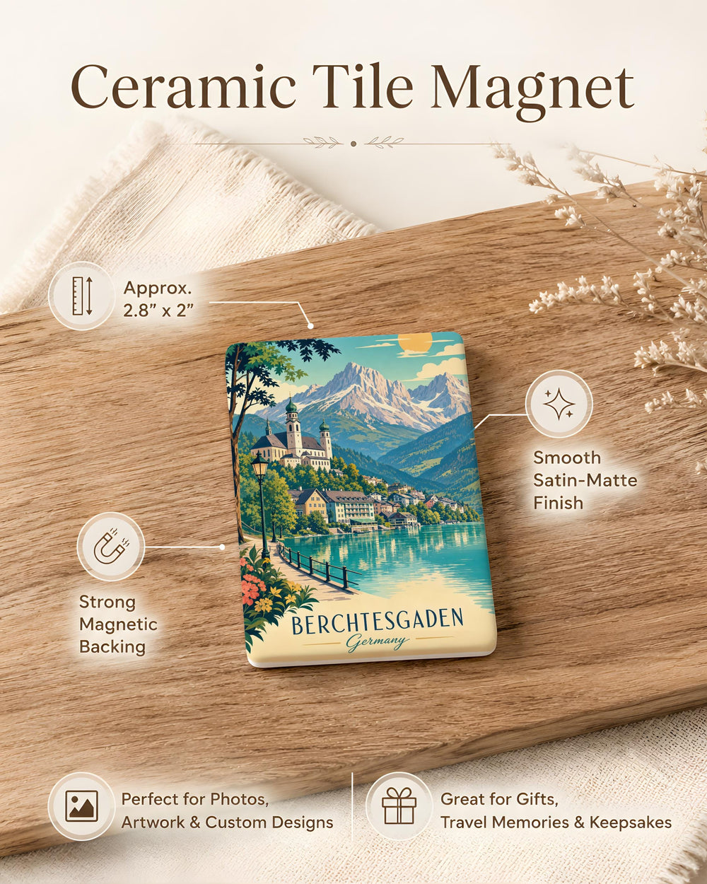 Berchtesgaden Germany Fridge Magnet, Bavarian Alps Souvenir, Berchtesgaden Travel Gift, German Mountain Town Keepsake