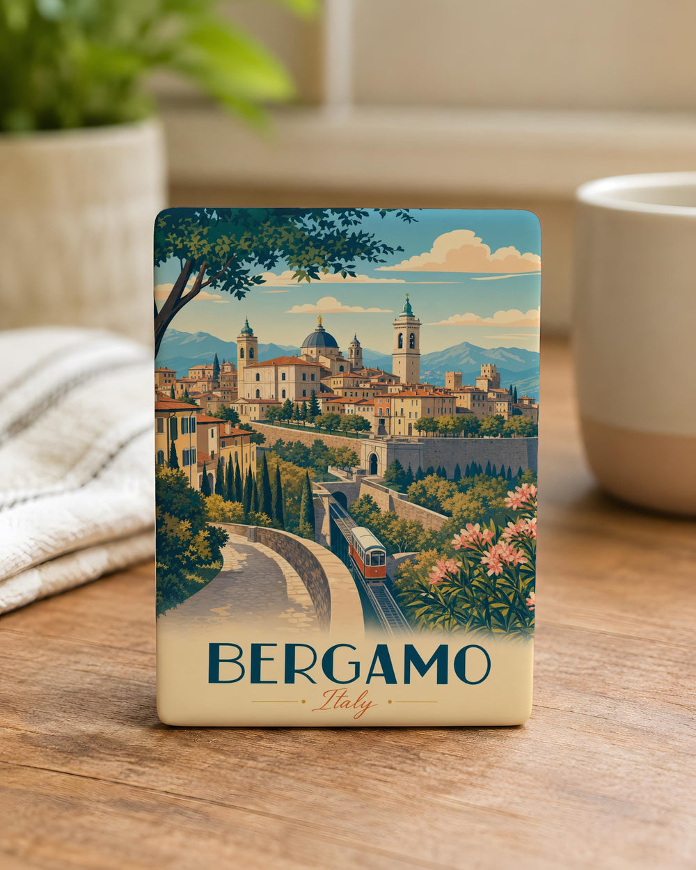 Bergamo Italy Fridge Magnet, Bergamo Souvenir Magnet, Italy Travel Gift, Bergamo City Landmark Keepsake Magnet