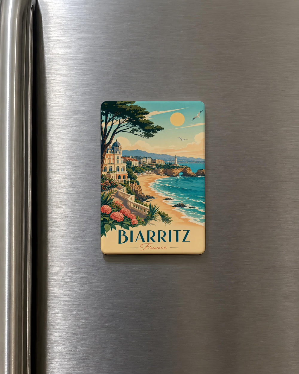 Biarritz France Fridge Magnet, Biarritz Souvenir Magnet, French Basque Coast Travel Gift, Biarritz Vacation Keepsake