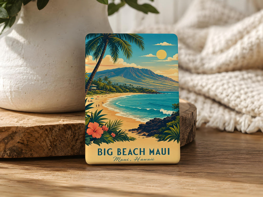 Big Beach Maui Fridge Magnet, Makena Beach Hawaii Souvenir Magnet, Maui Beach Scene Refrigerator Magnet, Hawaii Travel Gift