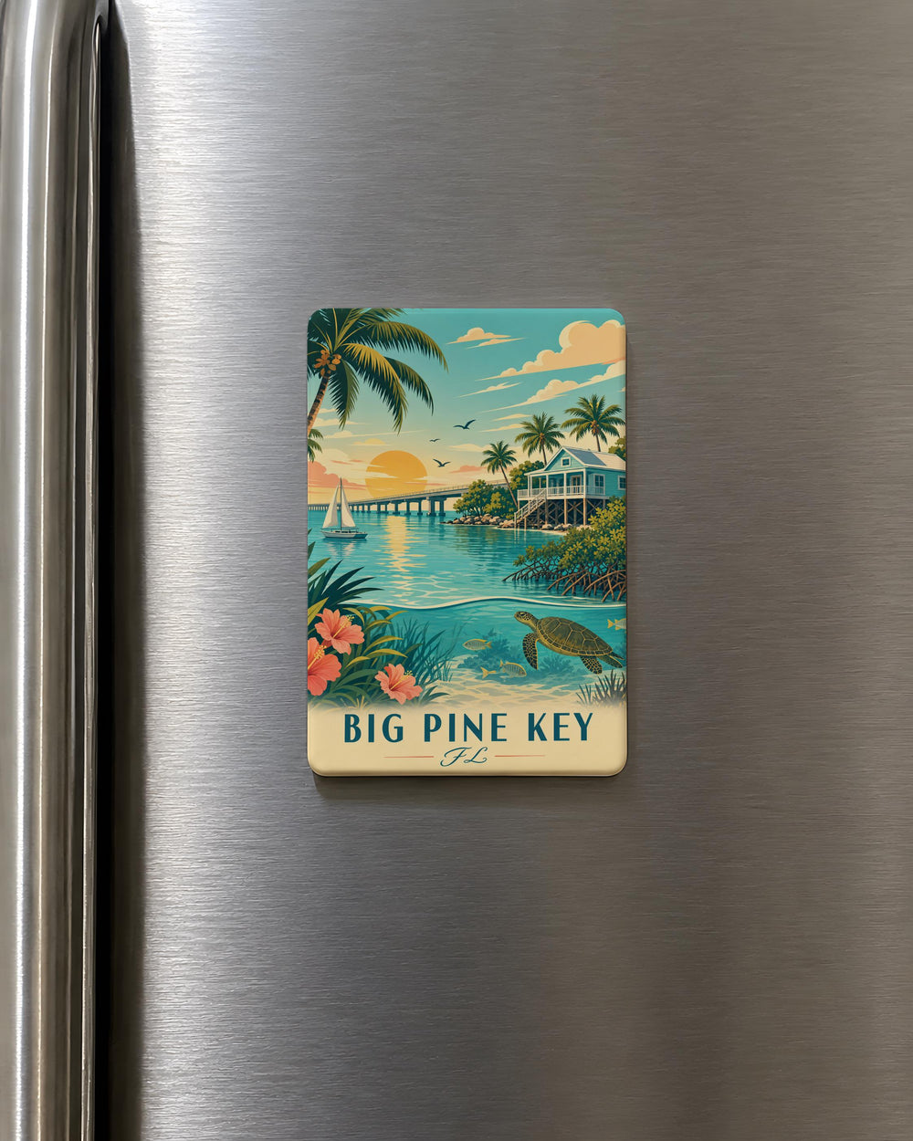 Big Pine Key FL Fridge Magnet, Florida Keys Souvenir Magnet, Big Pine Key Island Vacation Travel Keepsake Gift