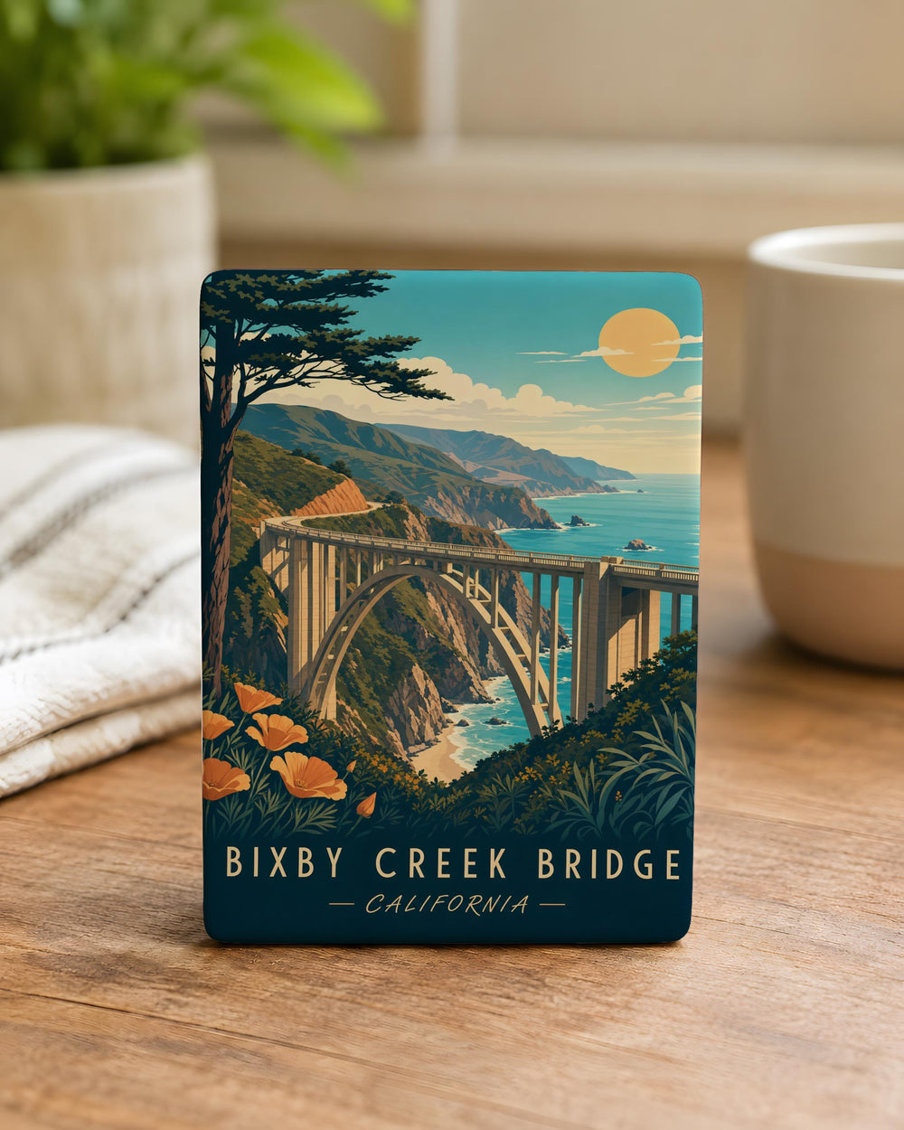Bixby Creek Bridge Fridge Magnet, Big Sur California Coastal Landmark Souvenir Magnet, Scenic Highway 1 Travel Gift