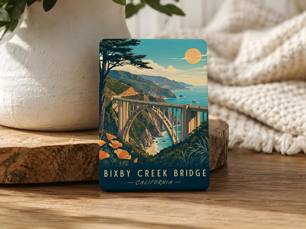 Bixby Creek Bridge Fridge Magnet, Big Sur California Coastal Landmark Souvenir Magnet, Scenic Highway 1 Travel Gift