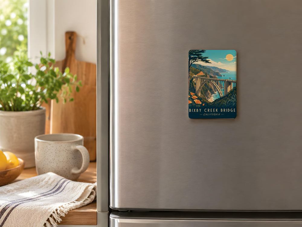 Bixby Creek Bridge Fridge Magnet, Big Sur California Coastal Landmark Souvenir Magnet, Scenic Highway 1 Travel Gift