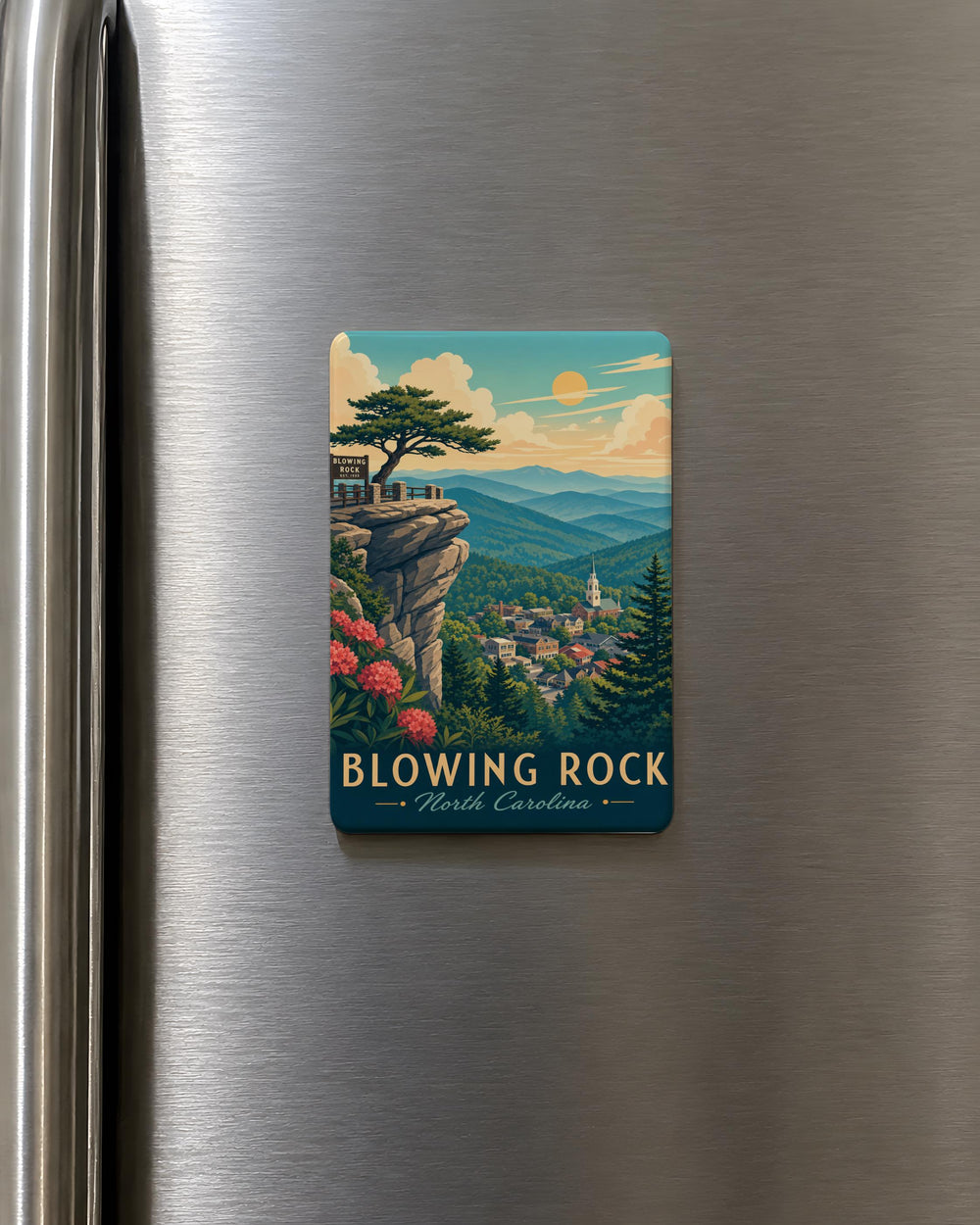 Blowing Rock North Carolina Fridge Magnet, Blue Ridge Mountains Souvenir, NC Travel Gift, Appalachian Mountain Town Keepsake