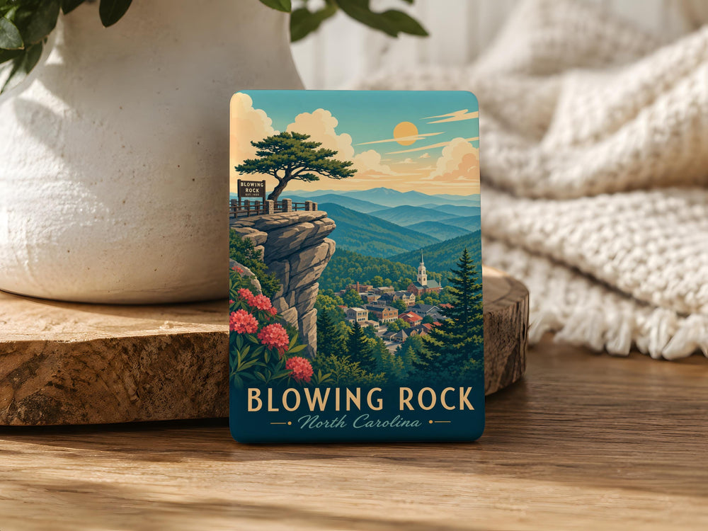 Blowing Rock North Carolina Fridge Magnet, Blue Ridge Mountains Souvenir, NC Travel Gift, Appalachian Mountain Town Keepsake