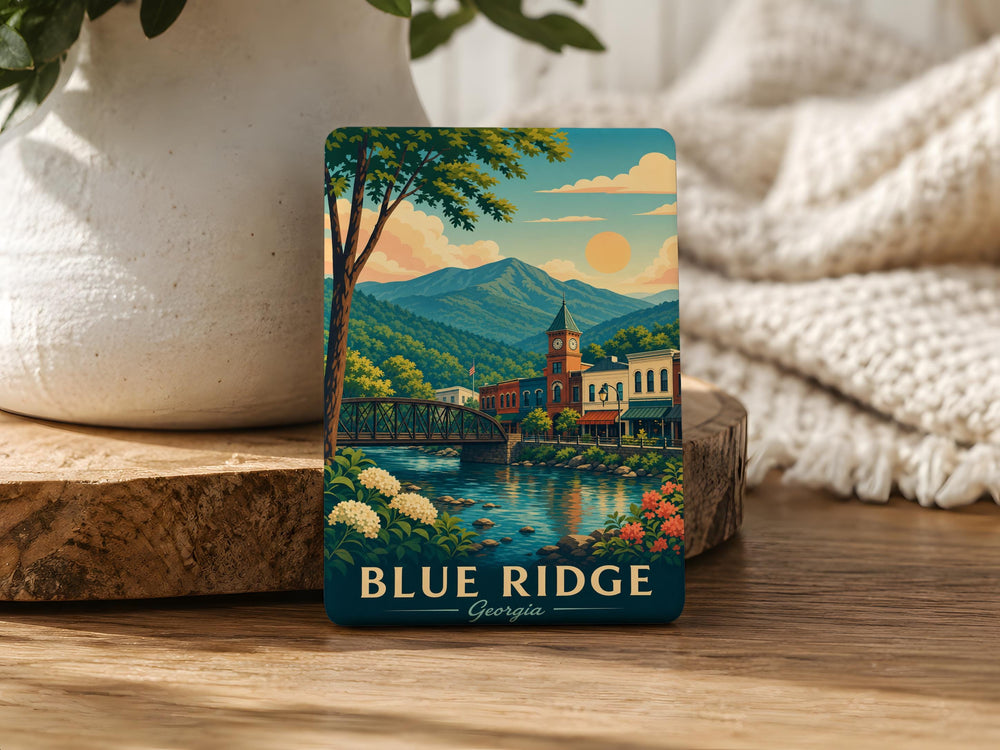 Blue Ridge Georgia Fridge Magnet, Blue Ridge Mountain Town Souvenir, Georgia Travel Keepsake, Blue Ridge Gift