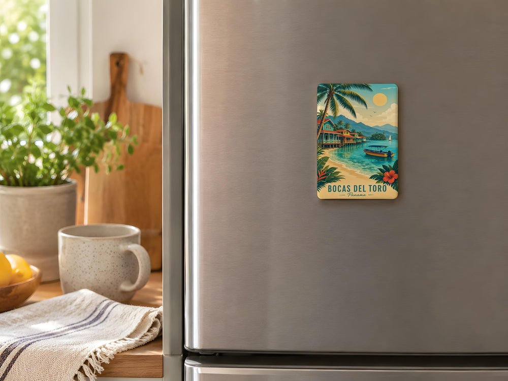 Bocas del Toro Panama Fridge Magnet, Caribbean Island Travel Souvenir, Tropical Beach Vacation Keepsake, Panama Gift Magnet