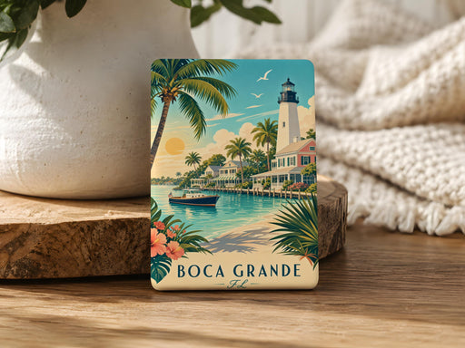 Boca Grande Florida Fridge Magnet, Boca Grande FL Souvenir Magnet, Gasparilla Island Travel Gift, Coastal Town Keepsake