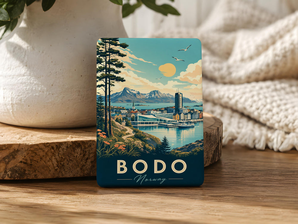 Bodo Norway Fridge Magnet, Bodø City Souvenir Magnet, Norway Travel Gift, Scandinavian Landmark Keepsake Magnet