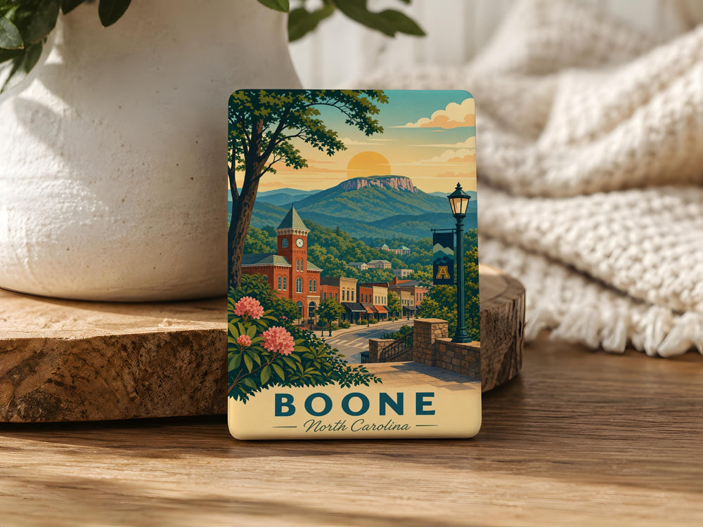 Boone North Carolina Fridge Magnet, Boone NC Souvenir Magnet, Blue Ridge Mountains Travel Gift, Appalachian Mountain Town Keepsake