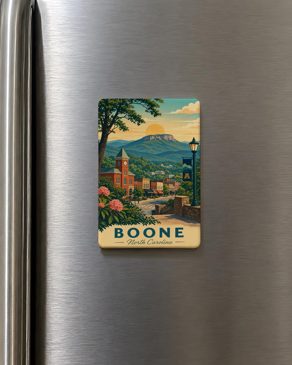 Boone North Carolina Fridge Magnet, Boone NC Souvenir Magnet, Blue Ridge Mountains Travel Gift, Appalachian Mountain Town Keepsake