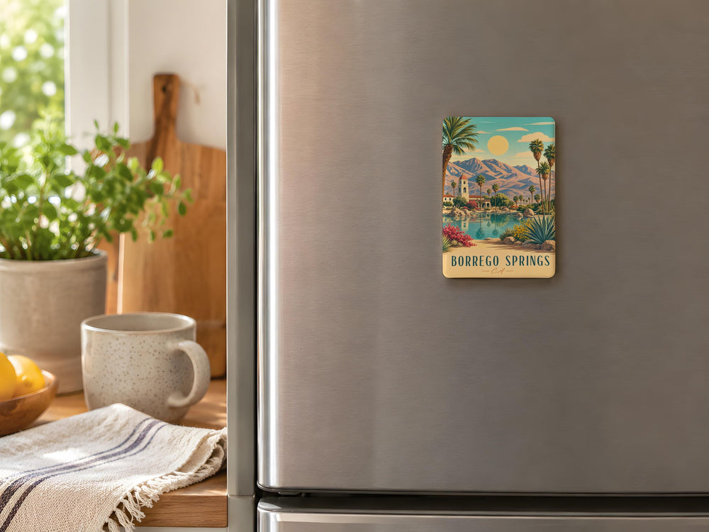 Borrego Springs CA Fridge Magnet, California Desert Town Souvenir Magnet, Borrego Springs Travel Gift, CA Vacation Keepsake