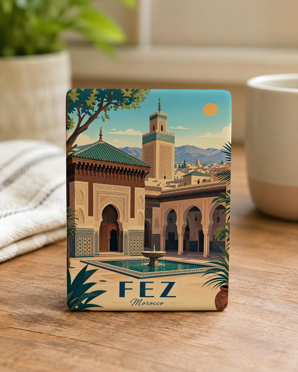 Bou Inania Madrasa Fridge Magnet, Fez Morocco Landmark Souvenir Magnet, Islamic Architecture Travel Gift, Moroccan Decor Magnet
