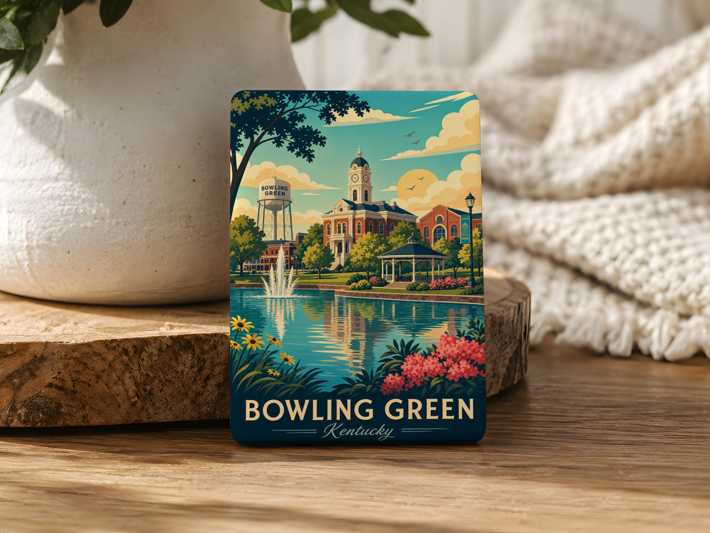 Bowling Green Kentucky Fridge Magnet, Bowling Green KY Souvenir Magnet, Kentucky Travel Gift, City Landmark Keepsake Magnet