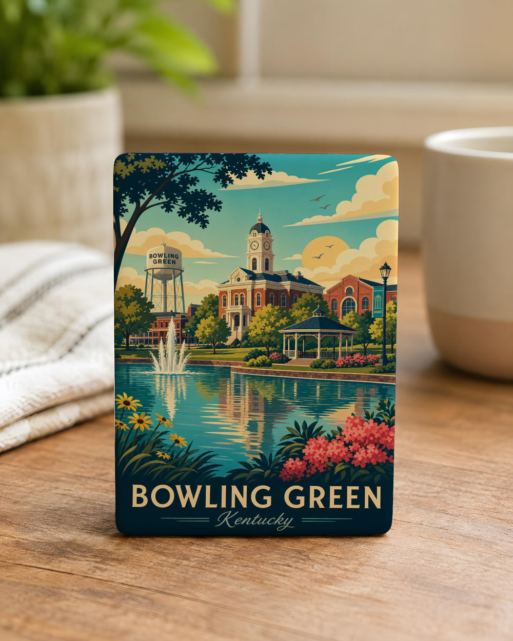 Bowling Green Kentucky Fridge Magnet, Bowling Green KY Souvenir Magnet, Kentucky Travel Gift, City Landmark Keepsake Magnet