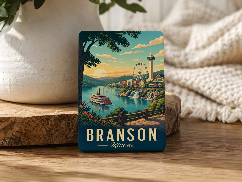 Branson Missouri Fridge Magnet, Branson MO Souvenir Magnet, Missouri Travel Gift, Branson Vacation Keepsake, Ozarks Magnet