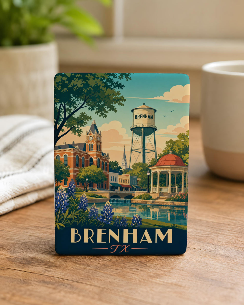 Brenham TX Fridge Magnet, Brenham Texas Souvenir Magnet, Washington County Travel Gift, Texas Town Keepsake Magnet