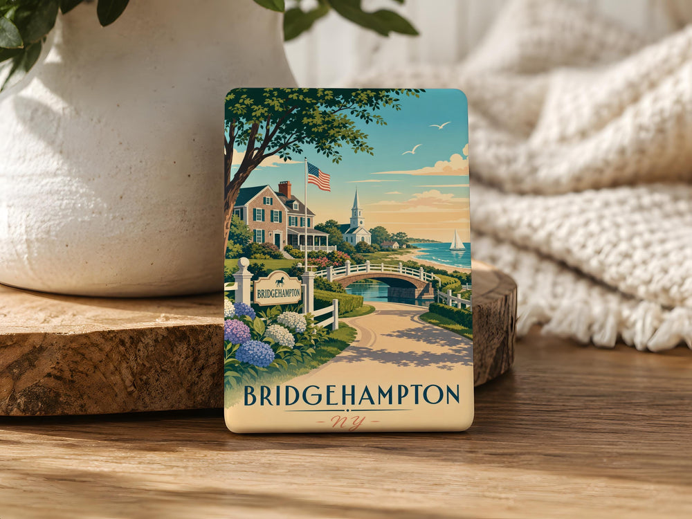 Bridgehampton NY Fridge Magnet, Bridgehampton New York Souvenir Magnet, Long Island Travel Keepsake Magnet
