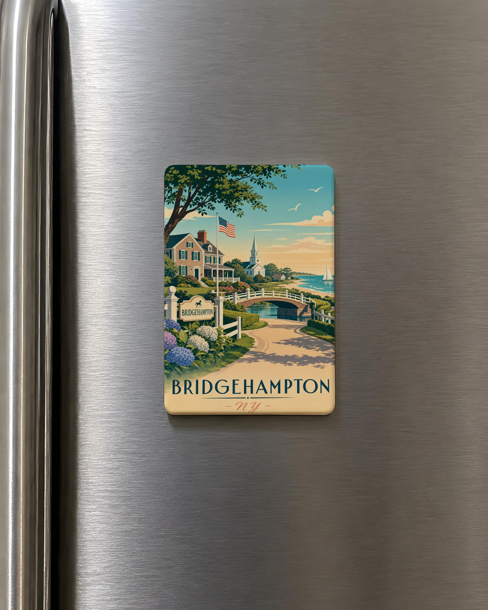Bridgehampton NY Fridge Magnet, Bridgehampton New York Souvenir Magnet, Long Island Travel Keepsake Magnet