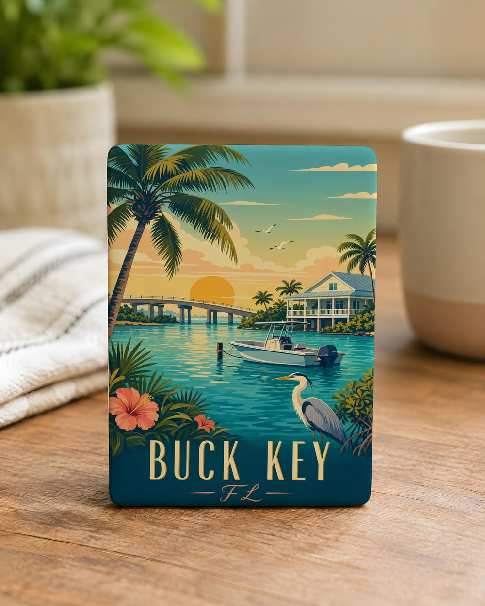 Buck Key Florida Fridge Magnet, Florida Keys Souvenir Magnet, Key West Travel Gift, Sunshine State Keepsake Magnet