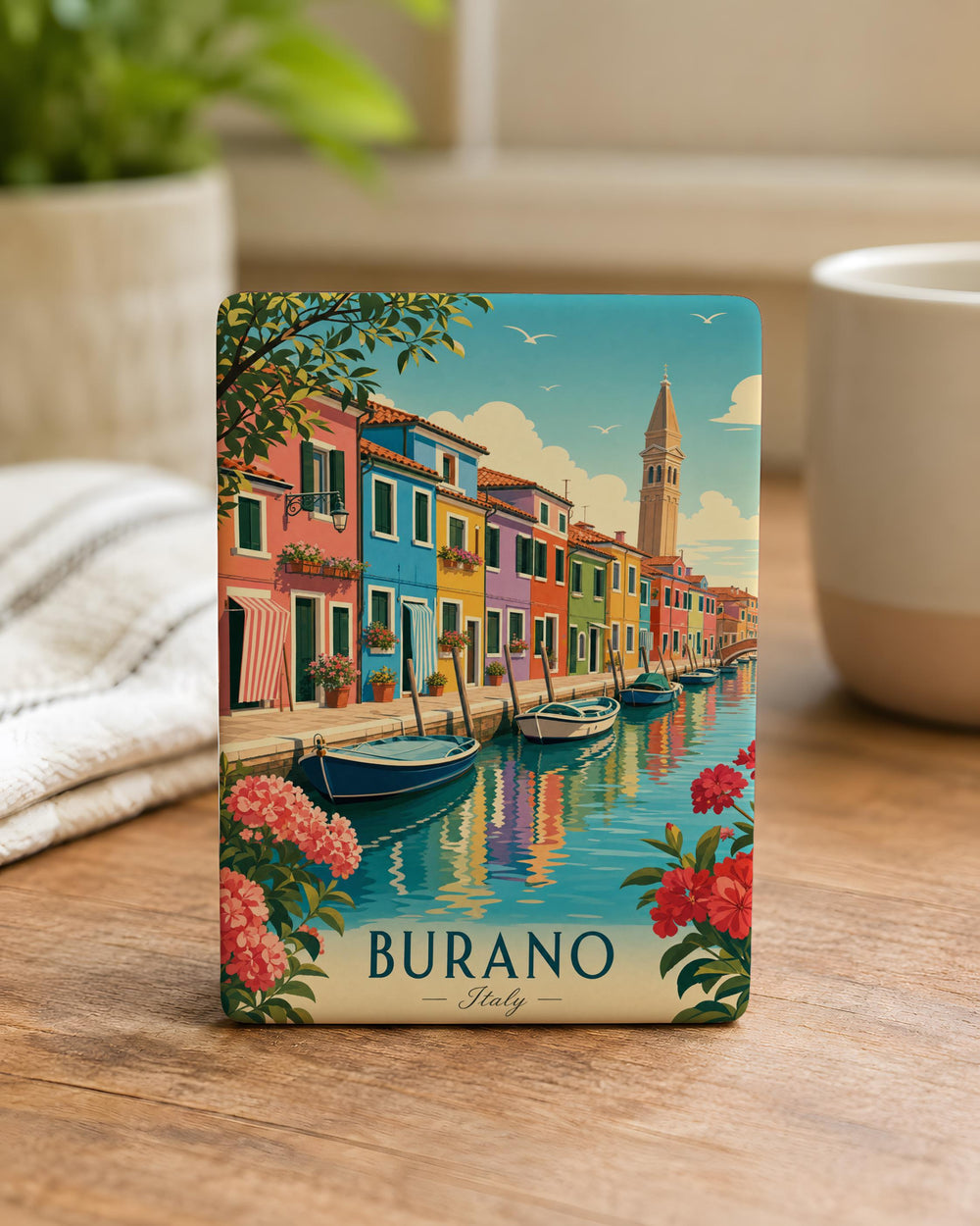 Burano Italy Fridge Magnet, Burano Venice Souvenir, Italy Travel Gift, Burano Island Landmark Magnet, Venetian Island Decor