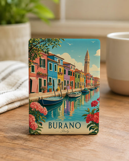 Burano Italy Fridge Magnet, Burano Venice Souvenir, Italy Travel Gift, Burano Island Landmark Magnet, Venetian Island Decor