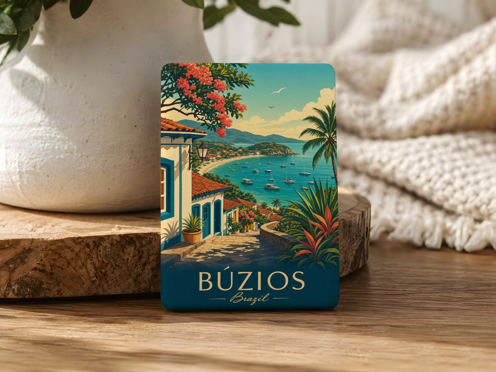 Búzios Brazil Fridge Magnet, Búzios Travel Souvenir Magnet, Brazil Vacation Keepsake, Rio de Janeiro State Gift Magnet
