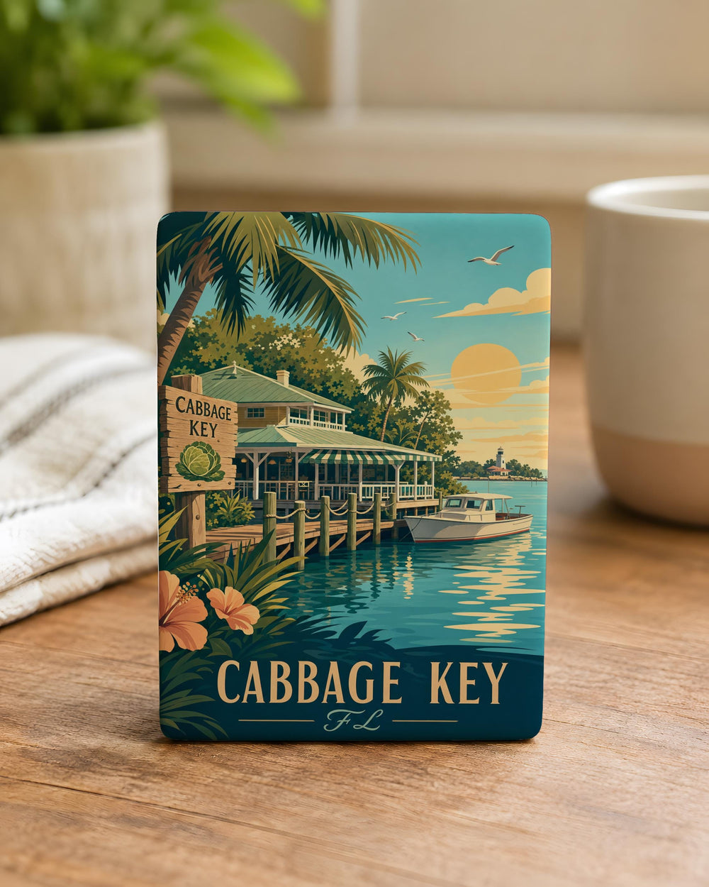 Cabbage Key FL Fridge Magnet, Florida Island Souvenir Magnet, Coastal Travel Keepsake, Cabbage Key Gift