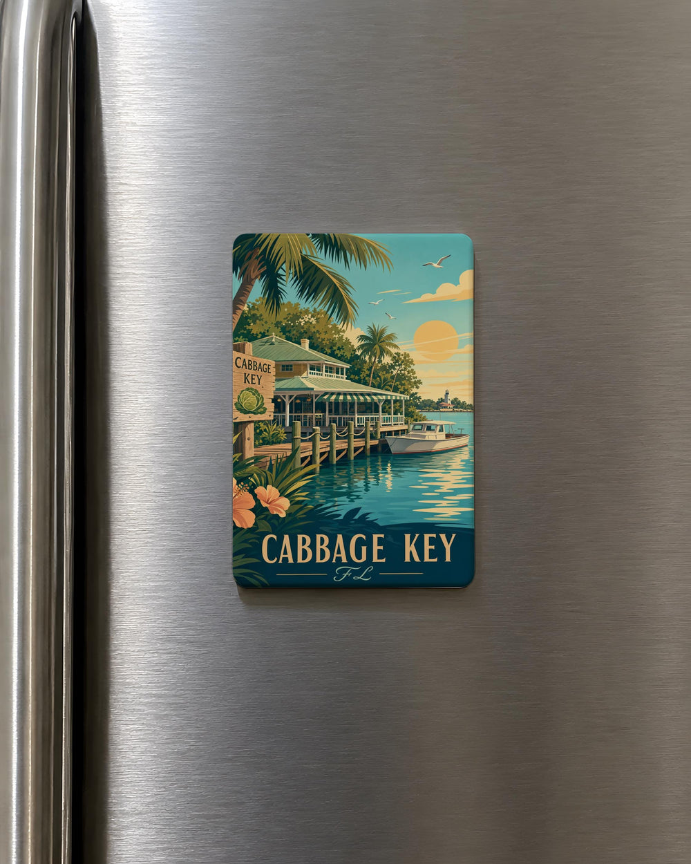 Cabbage Key FL Fridge Magnet, Florida Island Souvenir Magnet, Coastal Travel Keepsake, Cabbage Key Gift