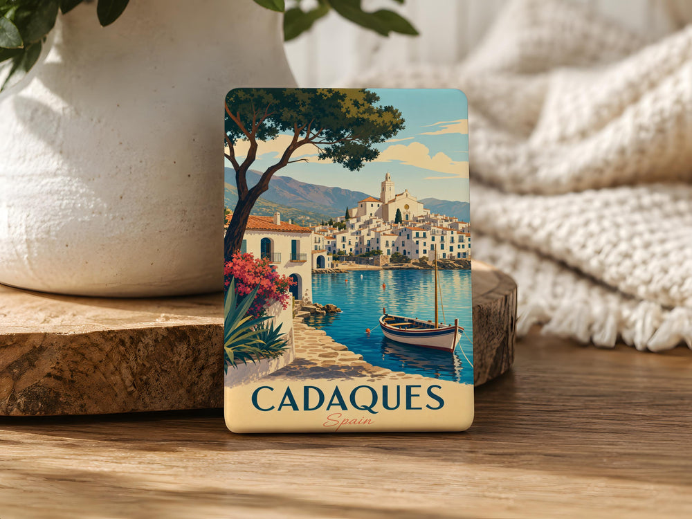 Cadaques Spain Fridge Magnet, Cadaqués Coastal Town Souvenir Magnet, Catalonia Travel Gift, Mediterranean Seaside Keepsake